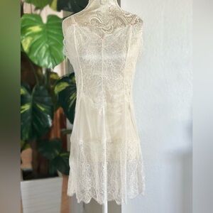 Sexy Cream Lace Chemise Nightwear Lingerie Hot Dancer Intimates Size Large